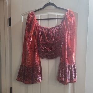 Free People Elegant Velvet Floral Women's Top